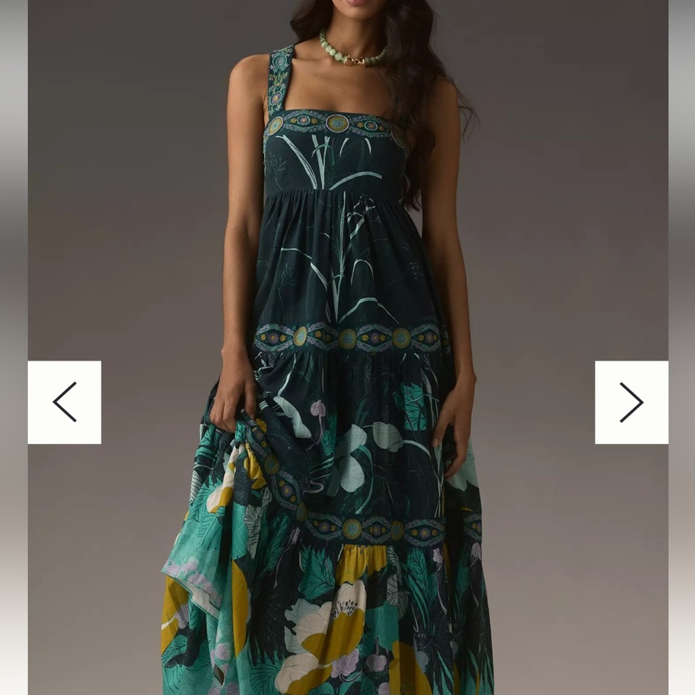 Floral Green Maxi Dress
